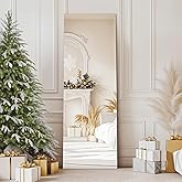 Kosmonia 64x21 Frameless Full Length Silver Coating Mirror w/Distortion Free, HD Reflection &Anti Desilvering, Tempered Glass & Shatter Proof Film Doubling Safety, Easy Setup w/Stand, Wall/Standing