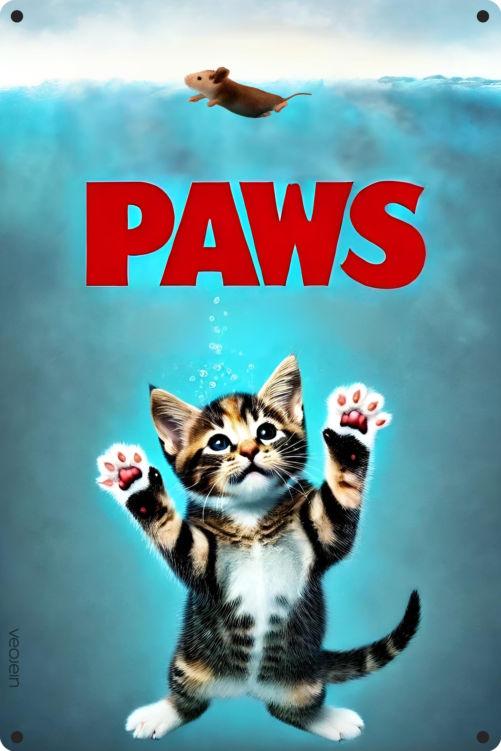 Photo 1 of *****Factory seal*****

Funny Garden Decor Sign, Vintage Gardening Gift, Sign for Home Garden Kitchen Greenhouse Yard, Greenhouse, Living Room, Aluminum, 12 x 8 inches (JAWS PAWS Shark Cat)