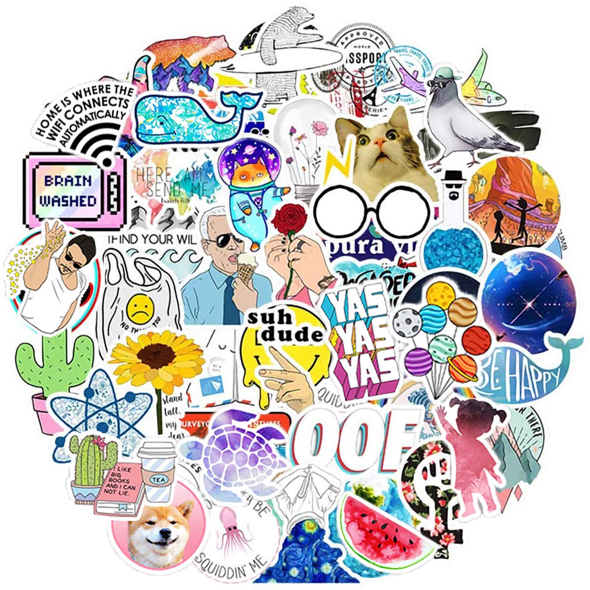 Ausikou Graffiti Stickers Pack (100pcs), Vinyl Sticker decals for Laptop, Luggage, Skateboard, Bike, MacBook, DIY party Supplies