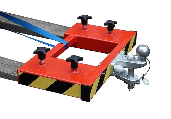 IB_KL Rangierhilfe für Gabelstapler Anhänger Stapler Kugelkopf Zugmaul Radlader Wohnwagen Gabeln maximal 130x50 Farbe rot dop