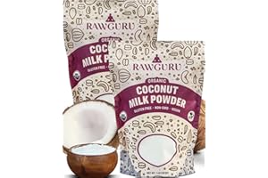 RawGuru Organic Coconut Milk Powder - Vegan & Nutrient-Dense Powder with Iron & Potassium - Rich & Creamy Organic Milk for Drinking or Baking - 16 oz, Pack of 2
