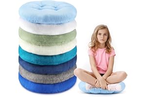 Fumete 8 Pcs 16 Inch Round Floor Cushions for Kids and Toddlers, Flexible Seating Classroom Furniture Floor Pillow for Home, Daycare, Preschool, Yoga and Meditation (Stylish)