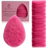 BS-MALL Facial Sponge 12 Pcs &ndash; Exfoliating Face Scrubber for Deep Cleansing, Removes Blackheads, Reusable Design, Perfect for Skin Care Routine (Hot Pink-Soft Texture)