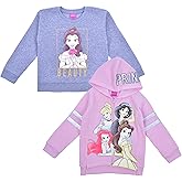 Disney Princess Girls 2 Piece Zip Up Hoodie and Sweatshirt for Toddler and Little Kids