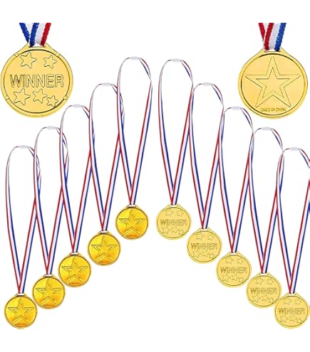 thumbnail image 2 of Medals For Awards Plastic Medals, 30 Pcs Gold Winner Award Medals With Ribbon Necklaces Contest Winner Prizes For Sports, Games Competition, Talent Show, Spelling Bee, Gymnastic, Birthday Party Favors Or Decor Playseat 2 of 14