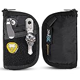 VIPERADE VE10 EDC Pouch Small Pocket Tool Pouch with 10 Compartments, Men's Pocket Organizer for Multitools, EDC Organizer with Patches Area for DIY (X-Pac Black)