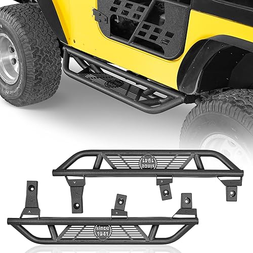 Hooke Road TJ Side Step Bars Rocker Guards for 1997-2006 Jeep Wrangler ...