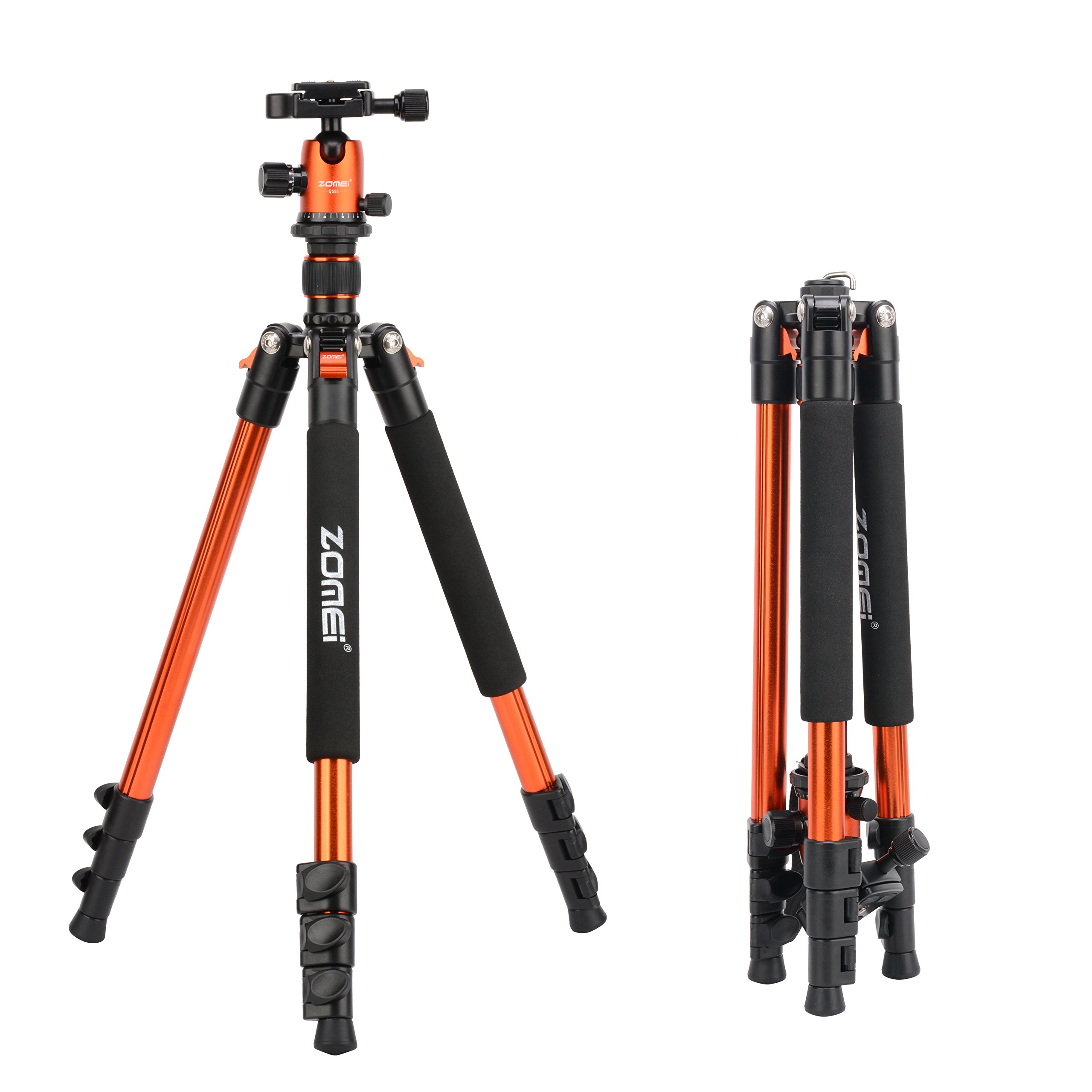 ZOMEi Q555 Lightweight Alluminum Alloy Camera Tripod with 360 Degree Ball Head + 1/4\