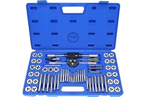 GMTOOLS 60PCS Tap and Die Set, Metric Standard Size M3 to M12, Threading Tool Set with Complete Accessories and Storage Case, Tap Die Kit for Threading and Rethreading Internal and External Threads