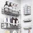 EUDELE 5-Pack Adhesive Shower Caddy Organizer, Large Capacity Rustproof Stainless Steel Shower Shelves, No Drill Bathroom Sto