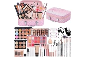 Professional Makeup Kits For Teens Girls Women, Make up Kit For Beginner With Travel Case, Eyeshadow Palettes, Concealer, Fou