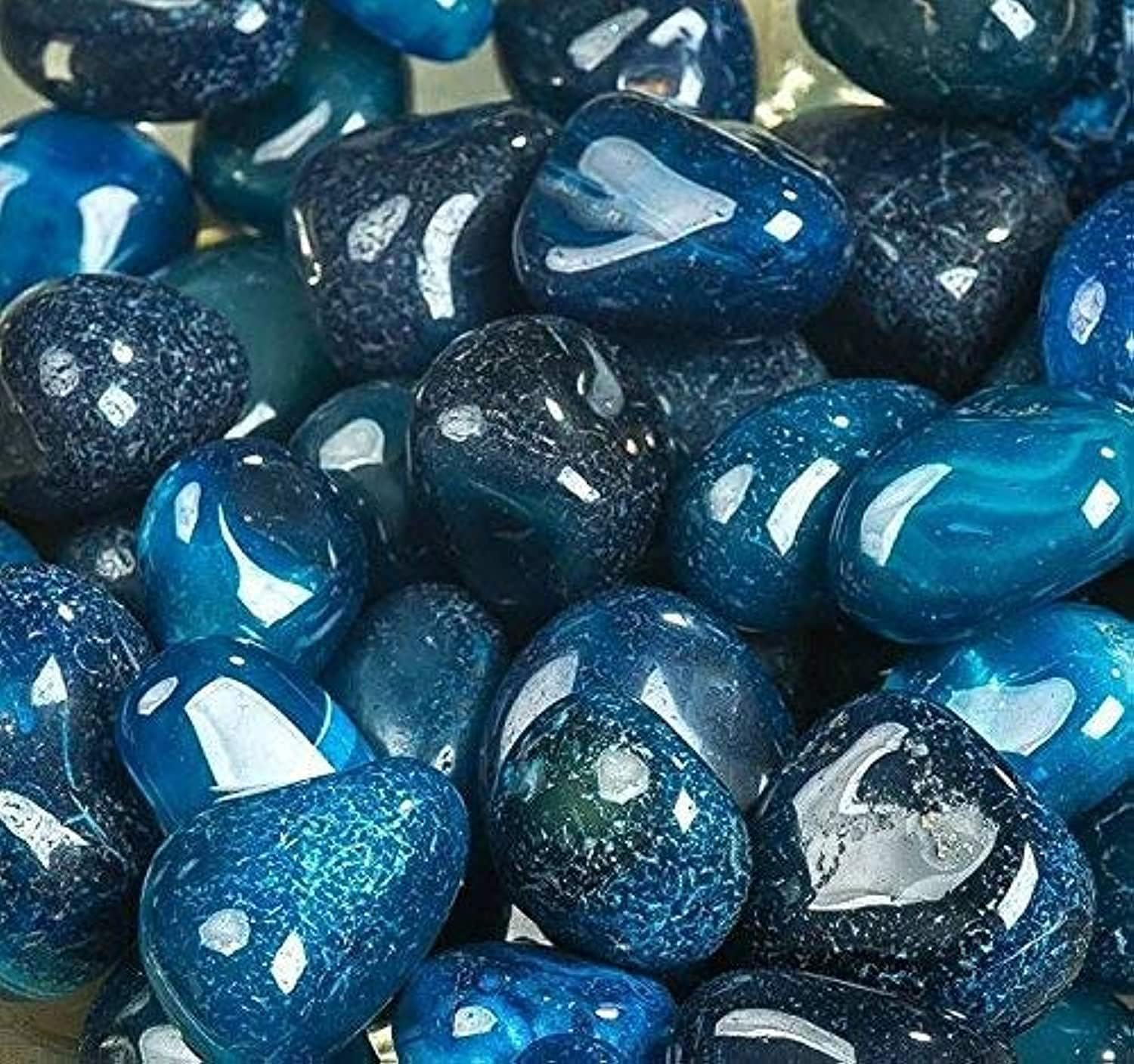 Hardscaping Materials - Royal Sapphire Blue River Rocks, Garden Rocks, Outdoor Decorative Stones, Natural Gravel, for Aquariums, Landscaping, Vase Fillers, Succulent, Tillandsia, Cactus Pot, Terrarium Rocks, 4.5 lb (72 oz)