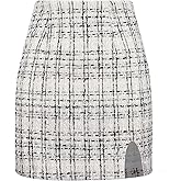 Ibeauti Women's High Waist Plaid Skirt Side Split Bodycon Pencil Mini Skirt