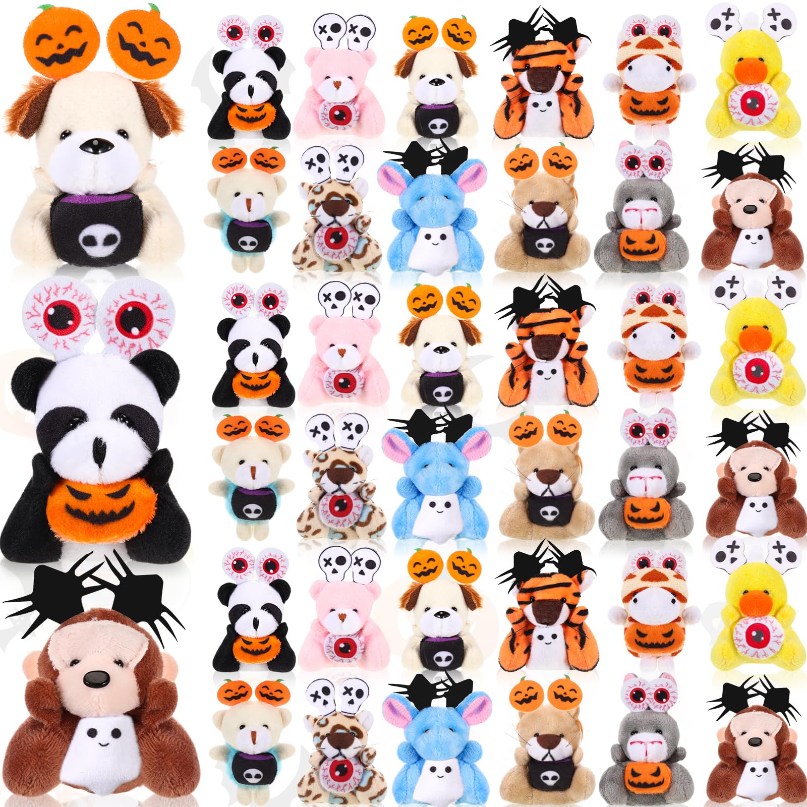 Photo 1 of Civaner 36 Pcs Mini Halloween Stuffed Animals Bulk Tiny Soft Halloween Plush Animal Toy Small Pumpkin Bear Puppy Keychain Doll for Trick or Treat Party Favors Exchange Gifts Goodie Bag Fillers Prizes