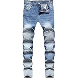 FREDD MARSHALL Men's Skinny Slim Fit Ripped Distressed Stretch Jeans Pants