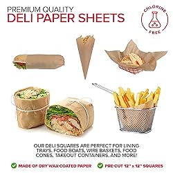 Stock Your Home 12 x 12 Grease Proof Deli Wrappers