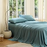 DOZ Sheet Set, 100% Viscose derived from Bamboo, Organically Grown, Buttery Soft, Cooling Sheets, High GSM, Deep Pockets - 3 Piece - 2 Pillowcases 1 Fitted Sheet (Teal, Queen)