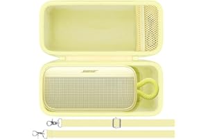 khanka Case for Bose SoundLink Plus Portable Speaker,Hard Protective Shell with Shoulder Strap for Bose SoundLink Plus Bluetooth Speaker,Case Only (Citrus Yellow)