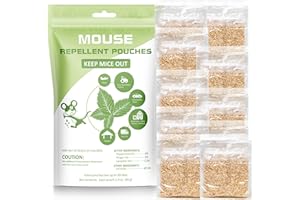 X-PEST Mouse Repellent Pouches (12), Botanical Rodent Repellent Indoor, Extra-Strength Peppermint Oil to Repel Mice Rodents and Rats from House, RV, Car, Garage and Cabin