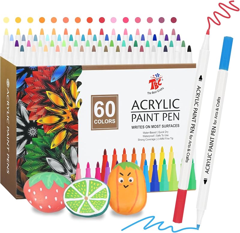 TBC The Best Crafts Acrylic Paint Pen 60 Color Waterproof Non-Toxic