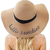 Beach Sun Hats for Women, Straw Hat for Women, Womens Sun Hat UPF 50+ UV Protection, Summer Hats Packable Foldable