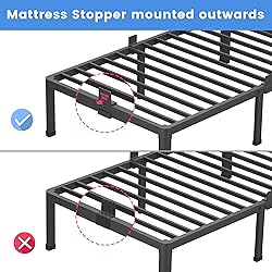 MAF 14 Inch Twin Metal Platform Bed Frame with