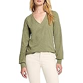 NIC+ZOE Women's Lace Detail Long Sleeve Top