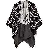 Women's Shawl Wrap Poncho Ruana Cape Cardigan Sweater Open Front for Fall Winter