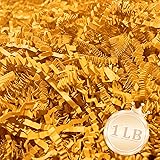 Zankubom 1 LB Golden Crinkle Cut Paper Shred Filler