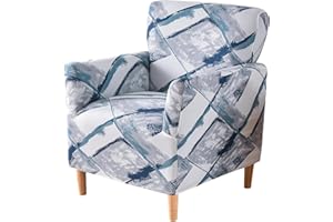 Gollense Banquet Armchair Slipcover Luxury Printed Chair Slipcovers with Arms Stretch Chair Covers for Living Room Soft Club Chair Cover Anti Slip Dog Pet Friendly Furniture Protector, Pattern 03