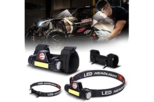 POZANKI 2-in-1 UTV Dome Light with Headlamp Strap, 1200mAh Rechargeable LED Interior Light for UTV ATV RZR Polaris Can-Am Dune Buggy Golf Cart Off-Road Vehicle, Universal 1’’-2’’ Roll Bar Cage Mount -2PCS