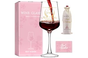 VINELUXRY 65th Birthday Wine Glasses Gifts for Woman Gold Print '1961 VINTAGE' Glass and Greeting Card gift Set for 65 Years 