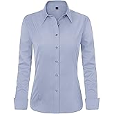 J.VER Womens Dress Shirts Long Sleeve Button Down Shirt Wrinkle-Free Business Casual Blouse Office Work Tops