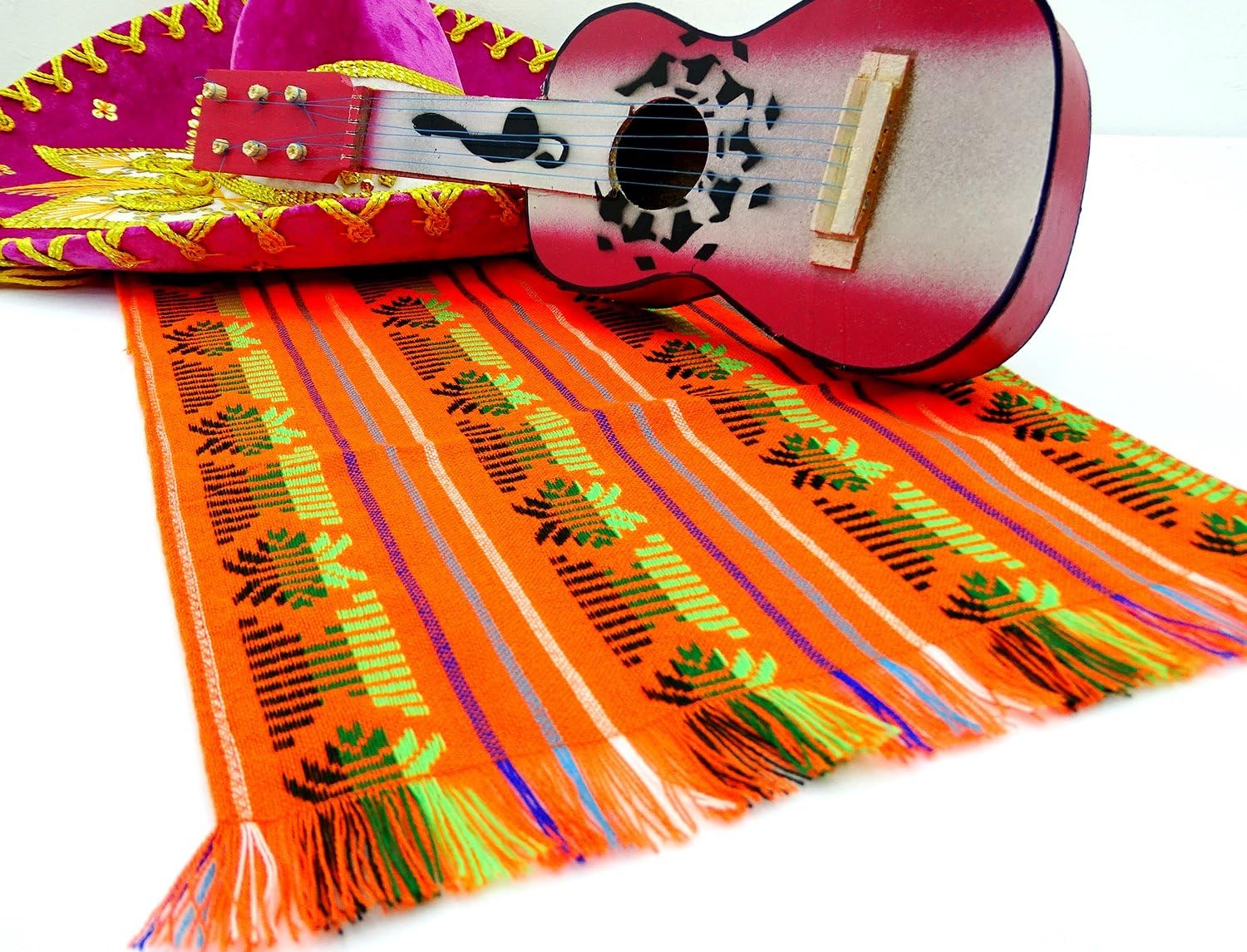 Amazon Com Orange Mexican Table Runner 14x72 Aztec Table Cloth