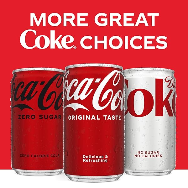 COCA-COLA SODA SOFT DRINKS, 7.5 FL OZ, 6 PACK – CLASSIC COLA SOFT DRINK, MINI SODA CANS