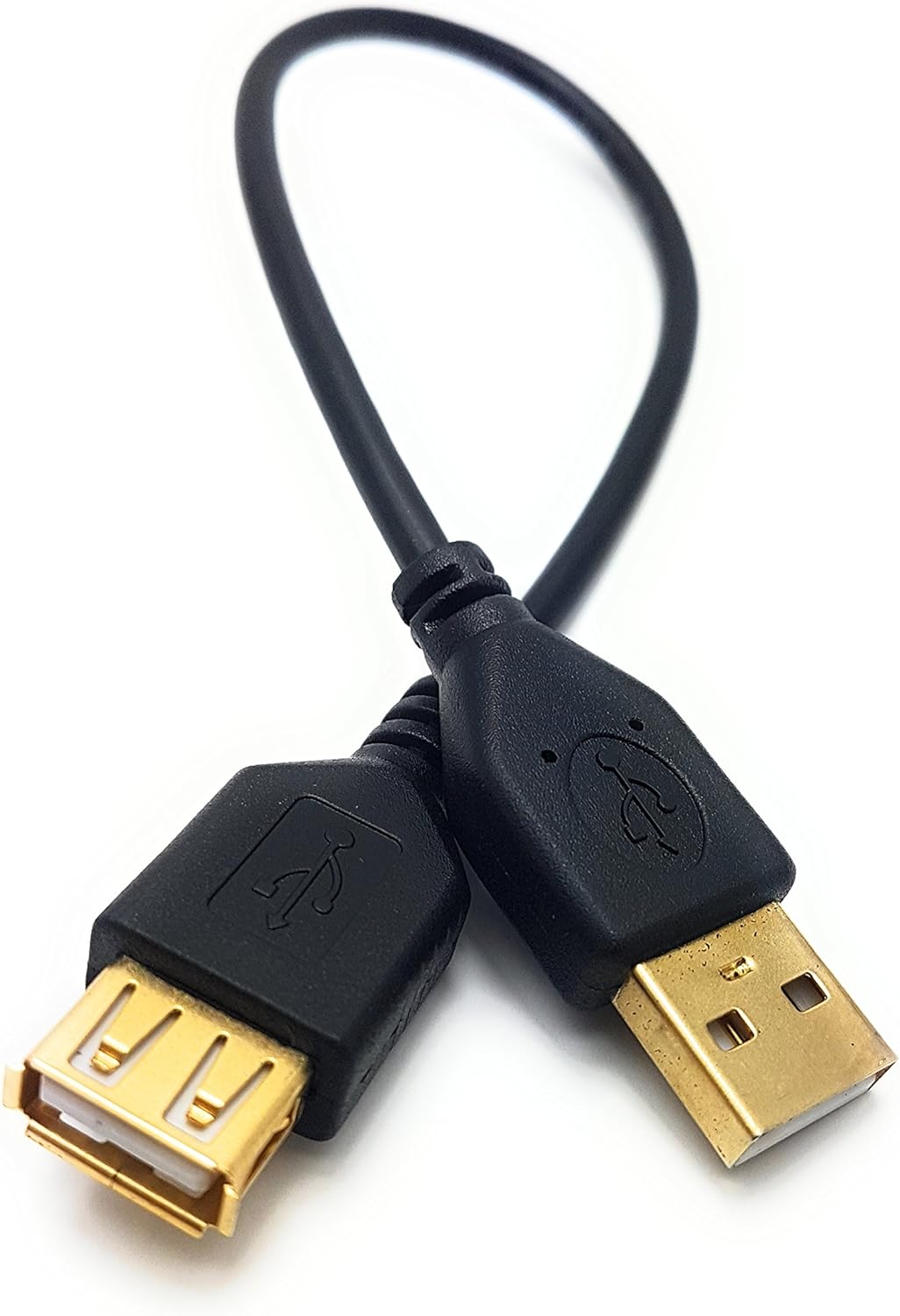 MainCore 25cm Long Gold Plated USB 2.0 Male to Female Extension Cable Lead (Available in 0.15m, 0.25m, 0.30m, 0.50m, 1m, 1.2m, 1.8m, 2m, 3m, 5m) (0.25m)