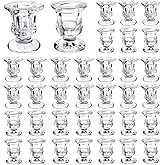 36 Pcs Candlestick Holders 2 Style Taper Candle Holders Bulk Small Glass Candle Holder for Wedding Table Centerpiece Home Party Decor