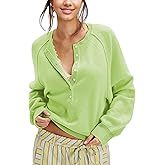 Ziqoty Women's Half Button Down Pullover Knit Sweater Casual Henley Long Sleeve Tunic Tops Loose Fit Trendy Outfits