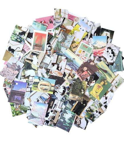 Amazon.com: Retro Paper Stickers Set 60 Pieces Japanese Style