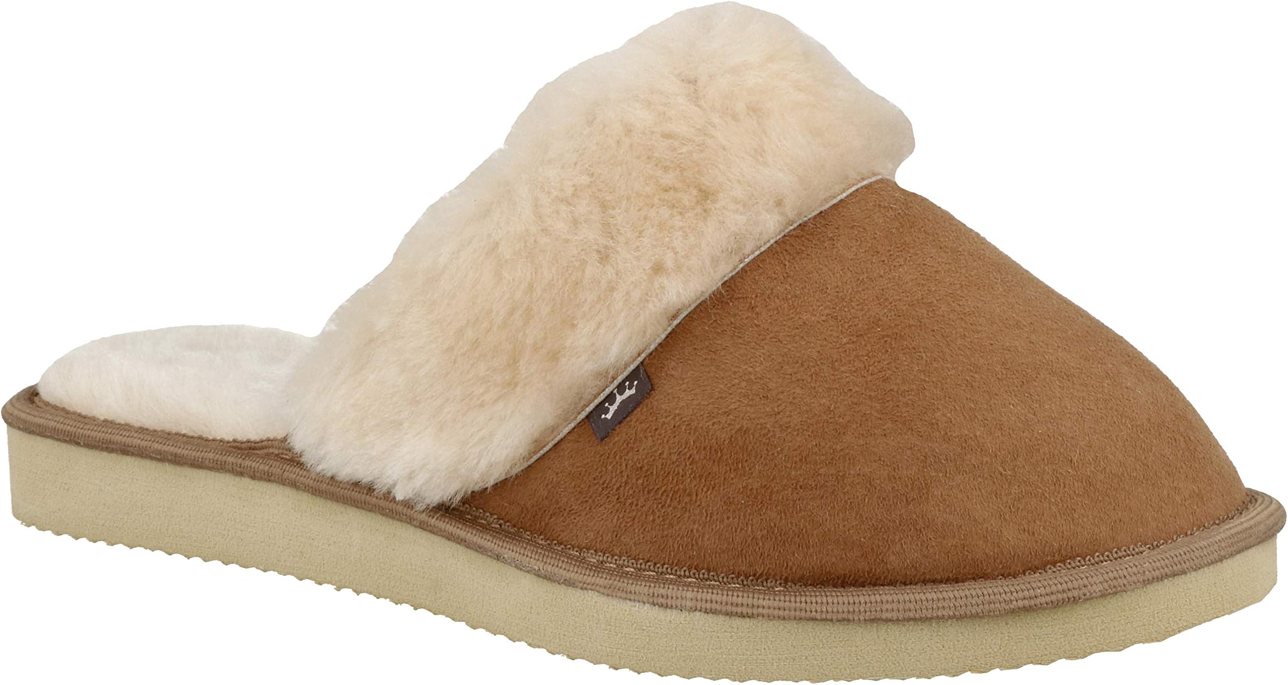 Women’s Sheepskin Leather Slippers with Shearling Lining Soft Mule House Shoe