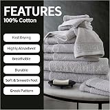 GC Gaveno Cavalia Greek Key Bath Sheets 80x140 cm 2 Pack Grey 500 GSM view 2