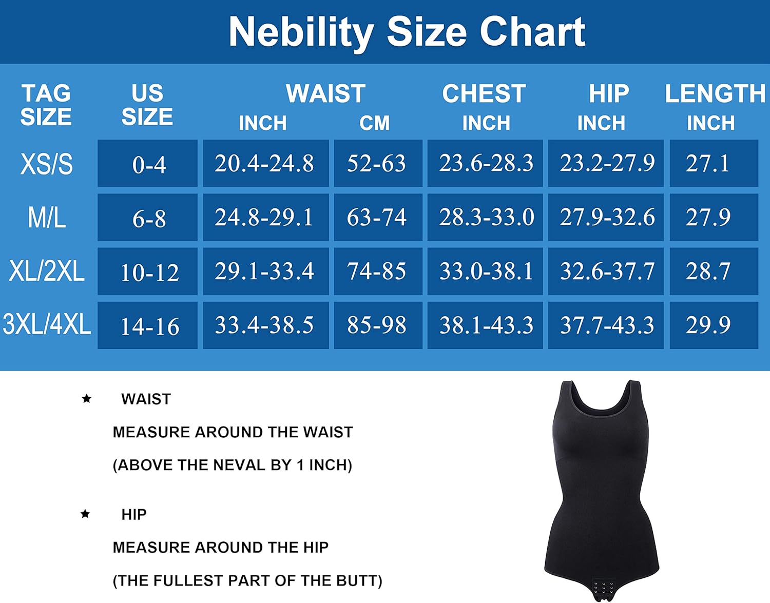 Nebility Women Waist Trainer Bodysuit Slim Full Body Shapewear Seamless Round Neck Jumpsuits Tummy Control Tops: Clothing