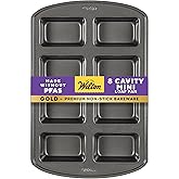 Wilton Gold Non-Stick Mini Loaf Pan, Stainless Steel Bakeware, Made without PFAS, Packaging May Vary