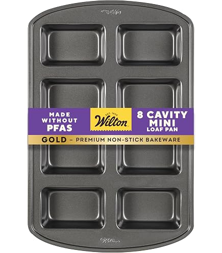 Wilton 8 Cavity Mini Loaf Non-Stick Baking Tin Perfect Results...
