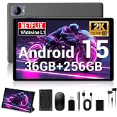 2026 Tablet with Keyboard,Stylus &amp; Mouse, 10.4 Inch Android 15 Tablets, 2K IPS Screen, 36GB RAM 256GB (1TB TF), 8000mAh, T606 8-Core,8+13MP, 5G/2.4G WiFi,Tablets for Students, Adults, Play- Gray