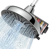 Filtered Shower Head - 8 Inches High Pressure Fixed Rain Showerhead with Filter - Dermatologists Recommend It to Soften Hard Water and Prevent Hair and Skin Problems-filtro para ducha de ba&ntilde;o(Chrome)
