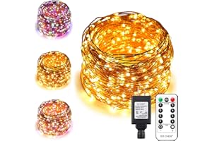 ErChen Dual-Color LED String Lights, 165 FT 500 LEDs Plug in Copper Wire 8 Modes Dimmable Fairy Lights with Remote Timer for 
