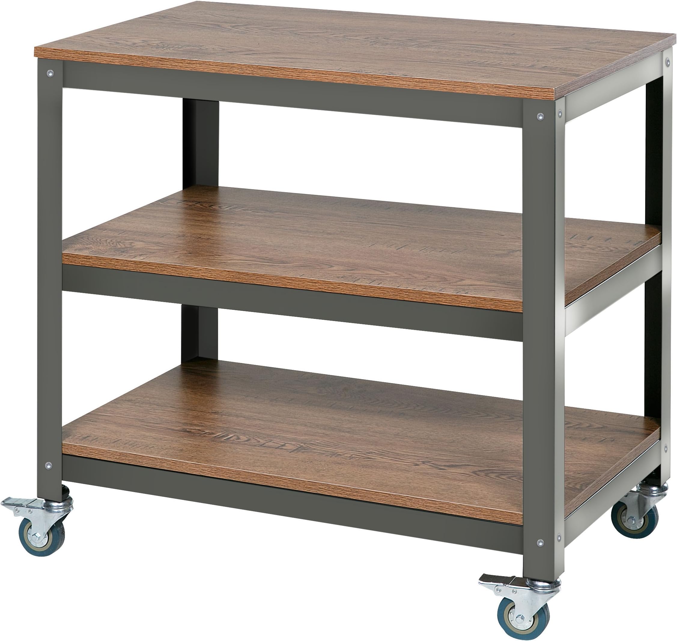 OneSpace Loft Companion Shelf with Steel Frame, Wood Surface