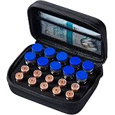 MiloZen Peptide Case for Fridge, 20 Vials Holder, Fits 1ml 3ml 5ml 10ml Vials Storage, Not Fit Tall 10ml Vial,Diabetes Medication Organizer with Strap, Case Only, Black