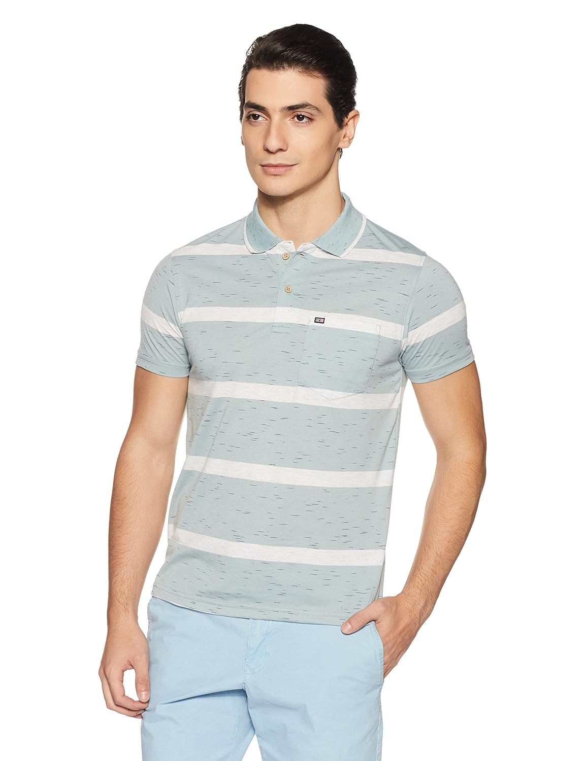 qube by fort collins men's striped regular fit t-shirt